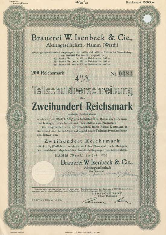 Brauerei W. Isenbeck & Cie., AG