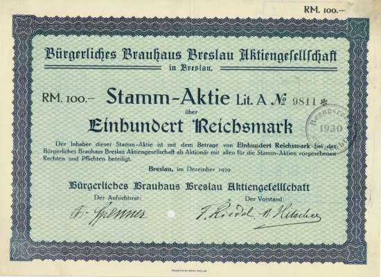 Bürgerliches Brauhaus Breslau AG