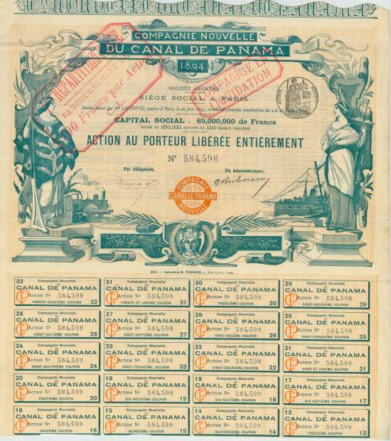 Compagnie Nouvelle du Canal de Panama 1894 Société Anonyme