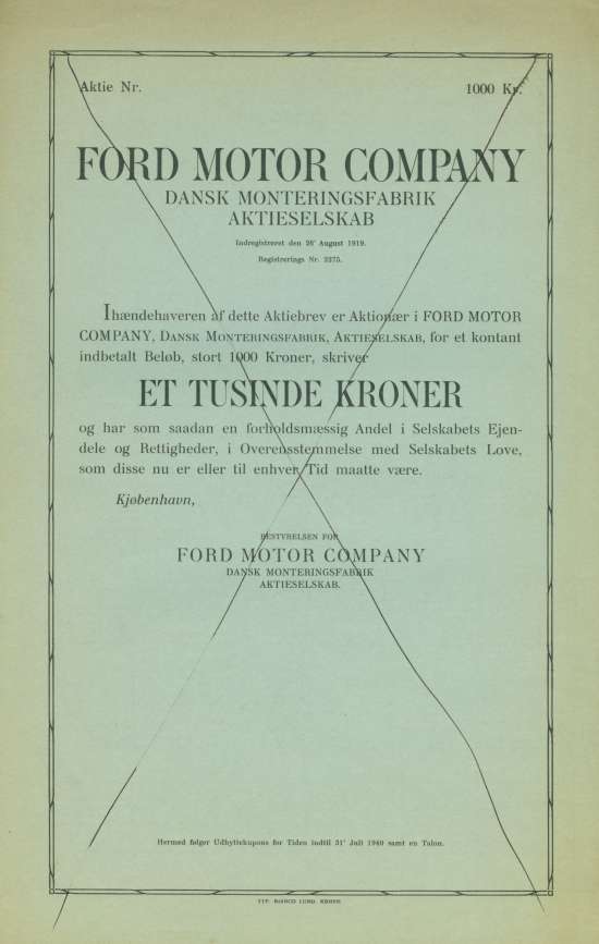 Ford Motor Company - Dansk Monteringsfabrik Aktieselskab