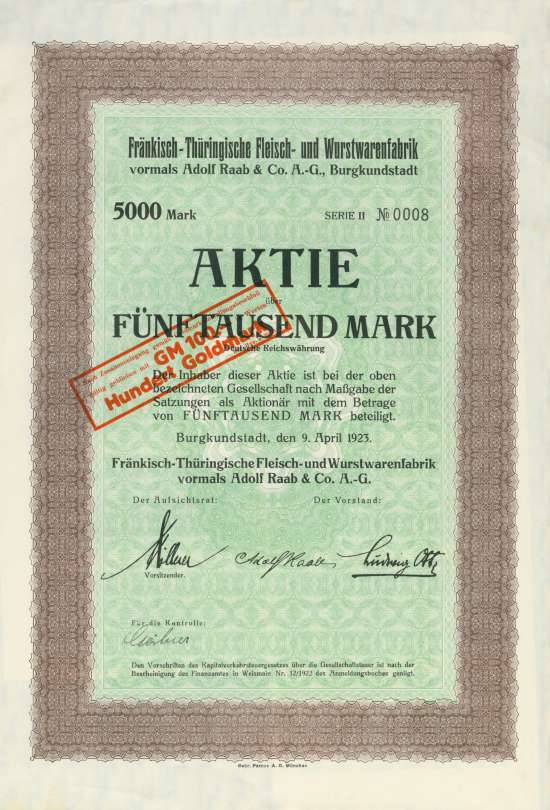 Fränkisch-Thüringische Fleisch- und Wurstwarenfabrik vorm. Adolf Raab & Co. AG