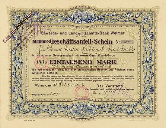 Gewerbe- und Landwirtschafts-Bank Weimar e.G.m.b.H.