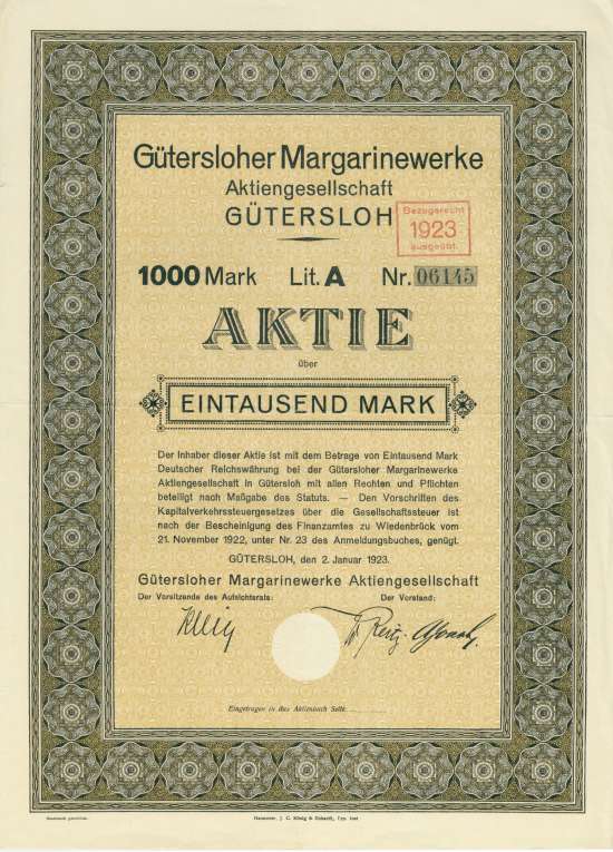 Gütersloher Margarinewerke AG