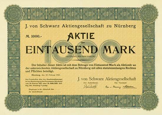 J. von Schwarz AG zu Nürnberg
