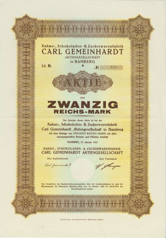 Kakao-, Schokoladen- & Zuckerwarenfabrik Carl Gemeinhardt AG