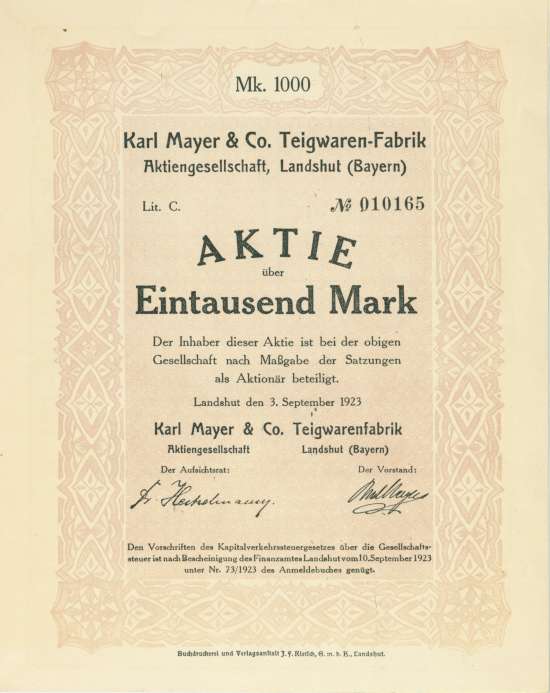 Karl Mayer & Co. Teigwaren-Fabrik AG