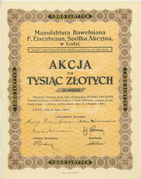 Manufaktura Bawełniana F. Eisenbraun Spółka Akcyjna