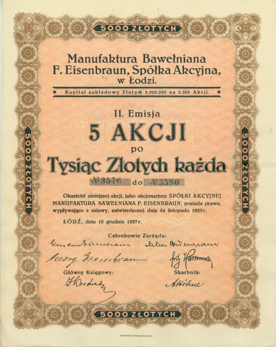 Manufaktura Bawełniana F. Eisenbraun Spółka Akcyjna