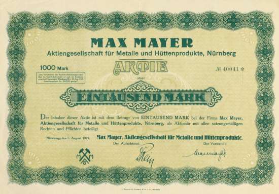 Max Mayer Aktiengesellschaft für Metalle und Hüttenprodukte