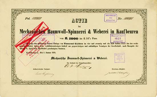 Mechanische Baumwoll-Spinnerei & Weberei Kaufbeuren
