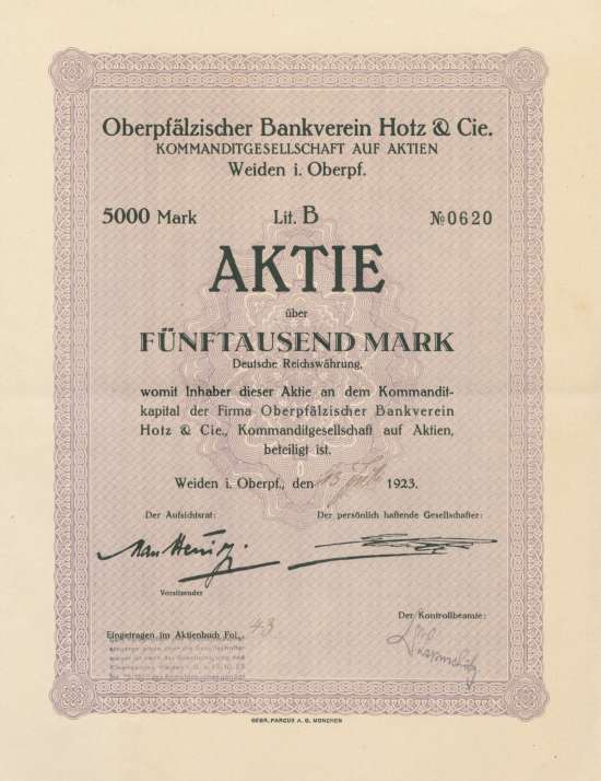Oberpfälzischer Bankverein Hotz & Cie. KGaA