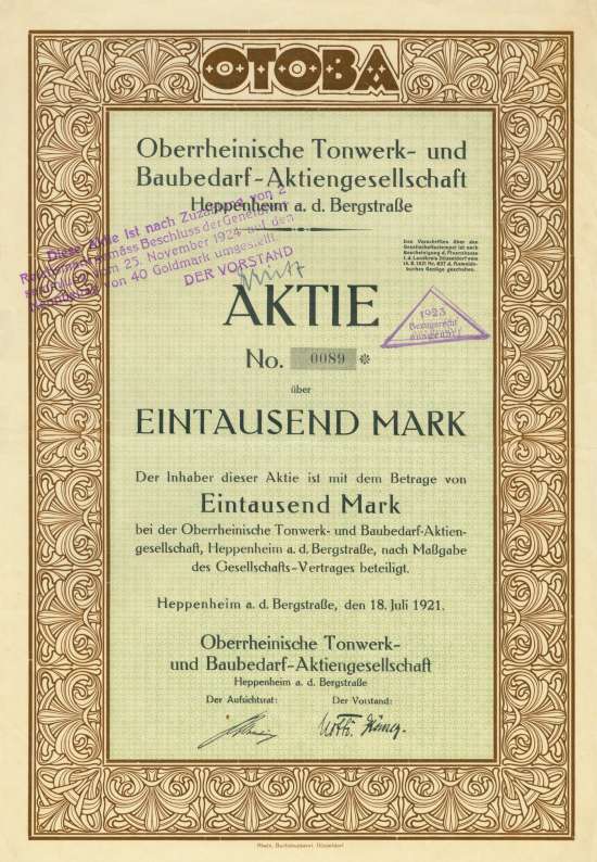 Oberrheinische Tonwerk- und Baubedarf-AG