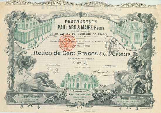 Restaurants Paillard & Maire Reunis Société Anonyme