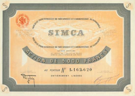 SIMCA Société Industrielle de Mécanique et Carrosserie Automobile