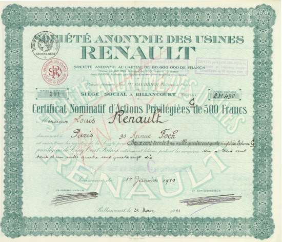Société Anonyme des Usines Renault