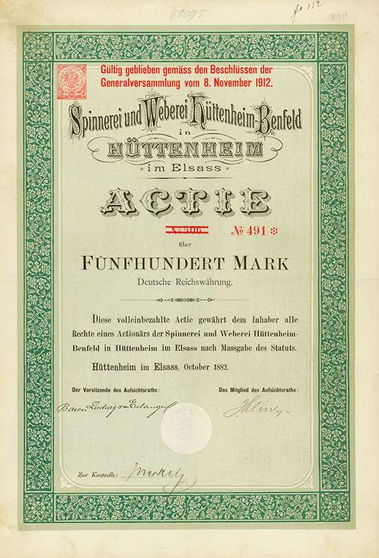 Spinnerei und Weberei Hüttenheim-Benfeld 