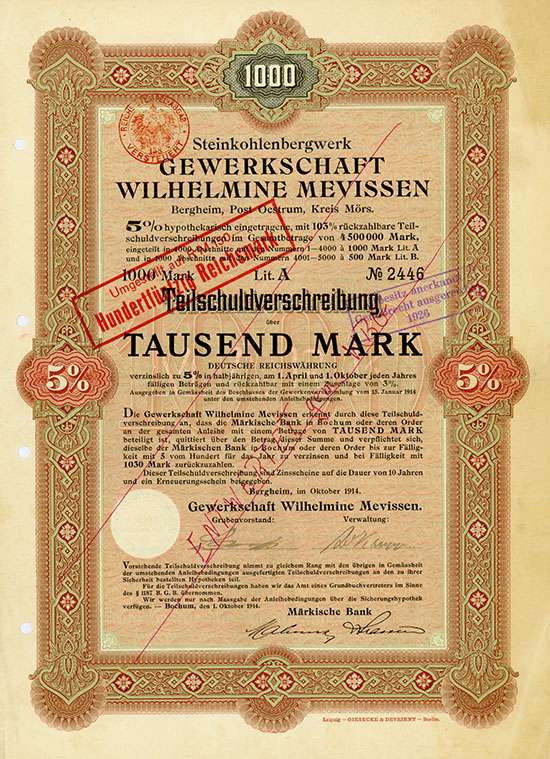 Steinkohlenbergwerk Gewerkschaft Wilhelmine Mevissen