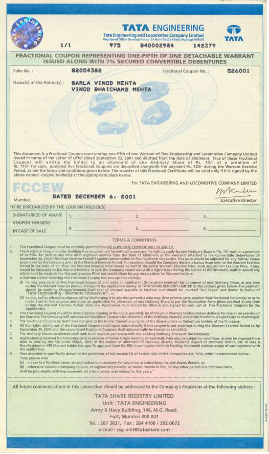 Tata Engineering and Locomotive Company Limited