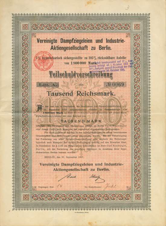 Vereinigte Dampfziegeleien und Industrie-Aktiengesellschaft zu Berlin