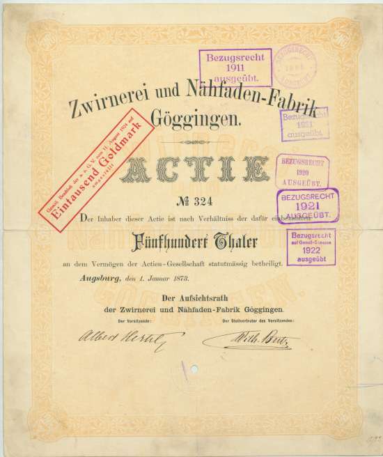 Zwirnerei & Nähfaden-Fabrik Göggingen