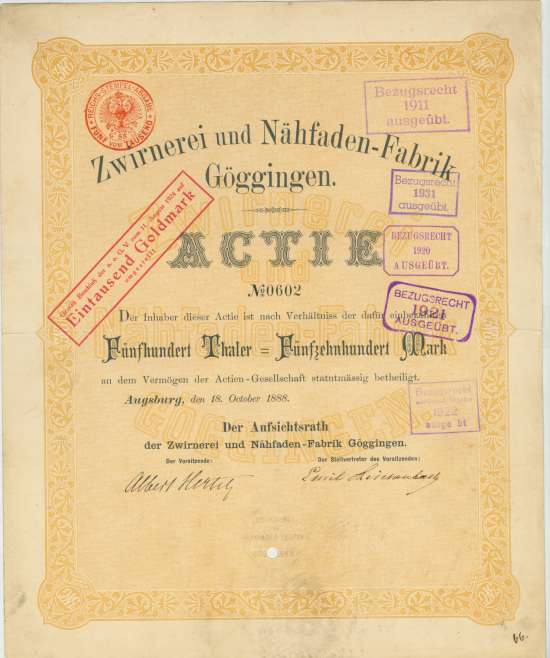 Zwirnerei & Nähfaden-Fabrik Göggingen
