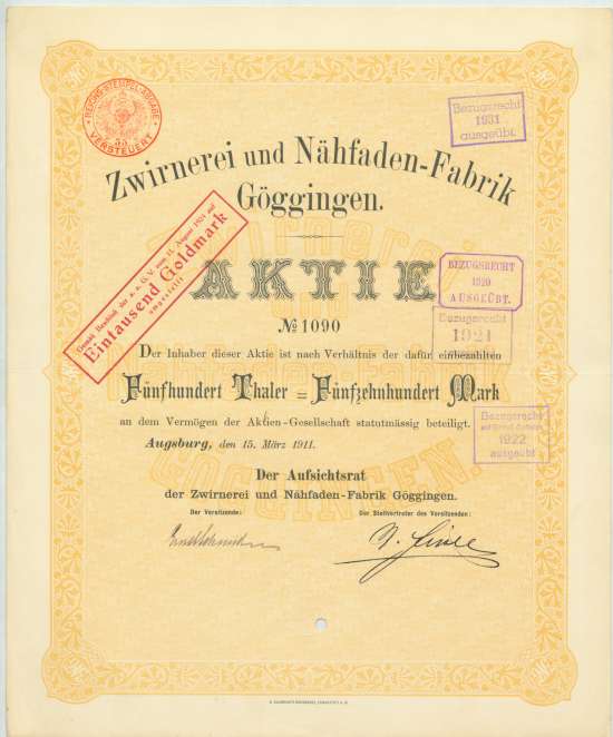 Zwirnerei & Nähfaden-Fabrik Göggingen