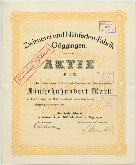 Zwirnerei & Nähfaden-Fabrik Göggingen
