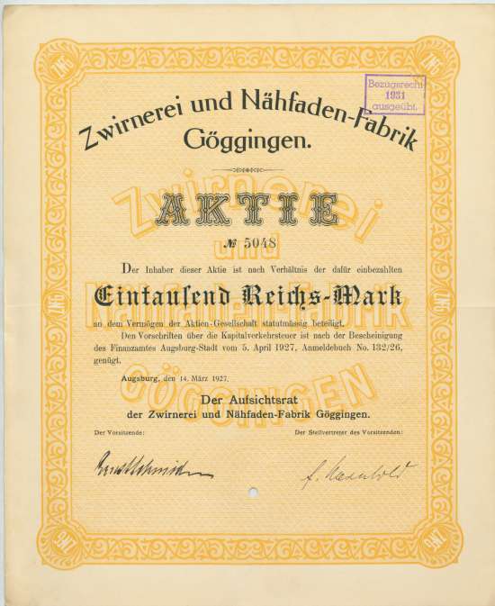 Zwirnerei & Nähfaden-Fabrik Göggingen