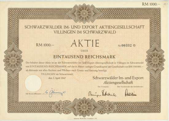 Schwarzwälder Im- und Export AG