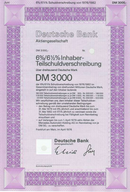 Deutsche Bank / Mercedes-Automobil-Holding AG