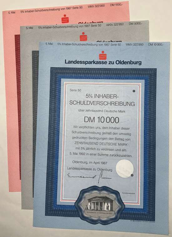 Landessparkasse zu Oldenburg [3 Stück]
