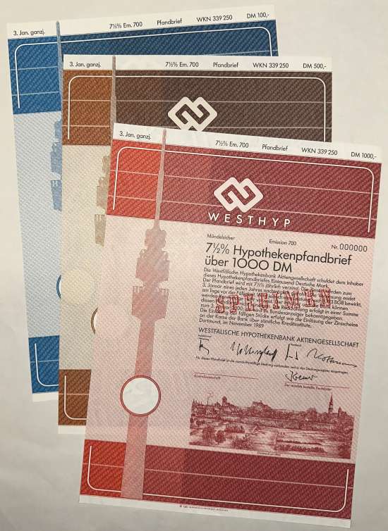 Westfälische Hypothekenbank AG [3 Stück]