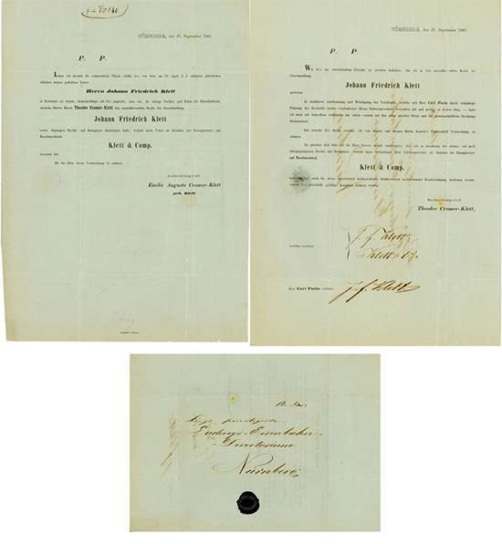 Grosshandlung Johann Friedrich Klett / Eisengiesserei und Maschinenfabrik Klett & Comp.