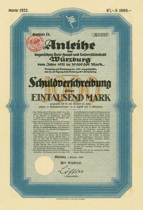 Bayerische Kreis-Haupt- und Universitätsstadt Würzburg