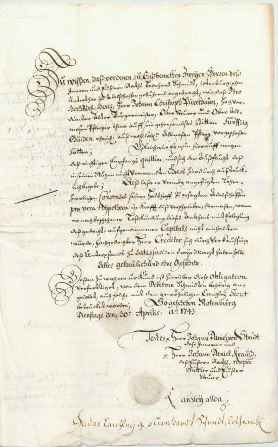 Rothenburg ob der Tauber: Johann Christoph Pürckauer, Johann Daniel von Staudt und Johann Daniel Krauß