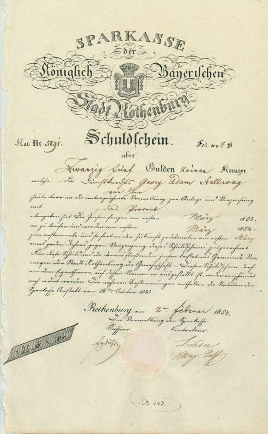 Sparkasse der Königlich Bayerischen Stadt Rothenburg
