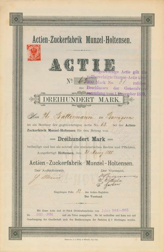Actien-Zuckerfabrik Munzel-Holtensen