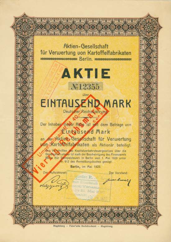 Aktien-Gesellschaft für Verwertung von Kartoffelfabrikaten