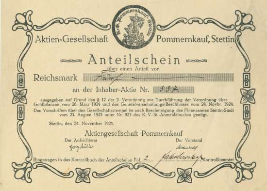 Aktien-Gesellschaft Pommernkauf