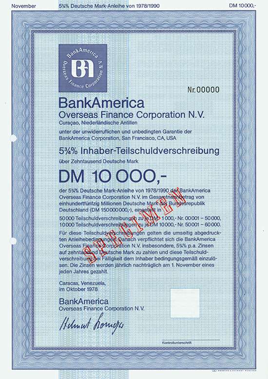 BankAmerica Overseas Finance Corporation N.V.