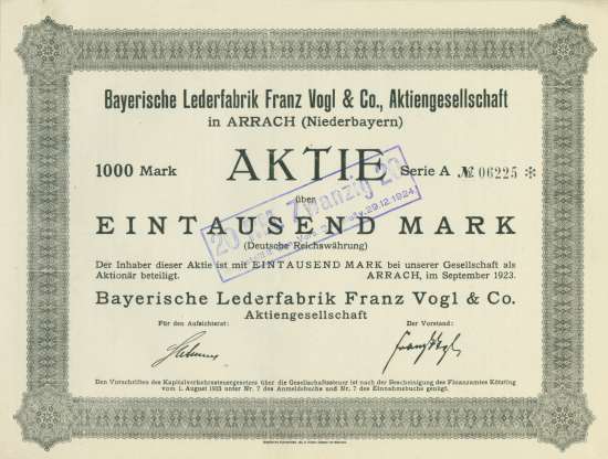 Bayerische Lederfabrik Franz Vogl & Co., AG