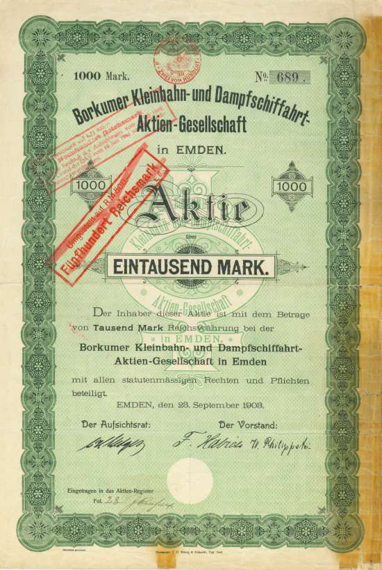 Borkumer Kleinbahn- und Dampfschiffahrt-AG in Emden