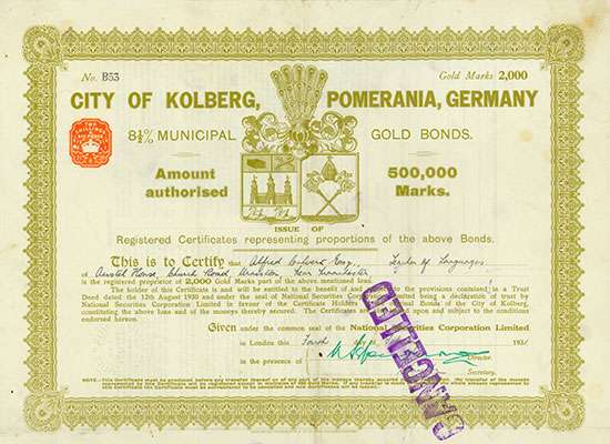 City of Kolberg, Pomerania, Germany