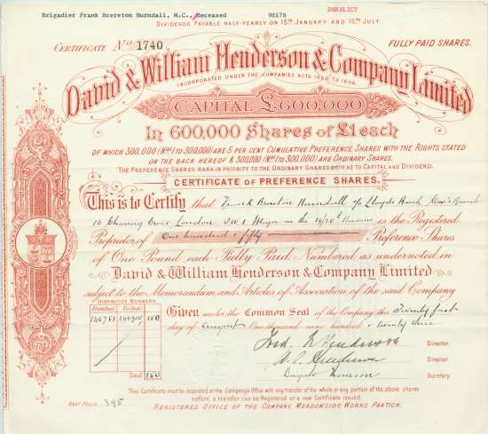 David & William Henderson & Company Limited