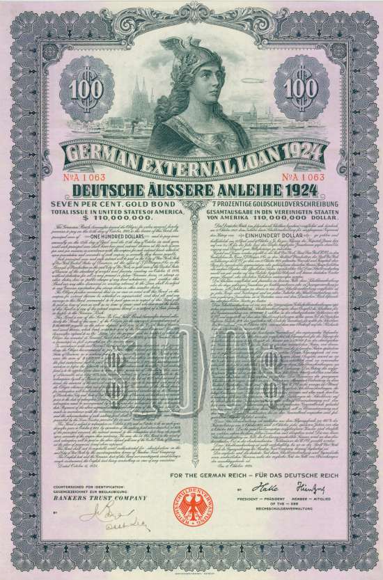 Deutsches Reich - German External Loan 1924 (Dawes-Anleihe)