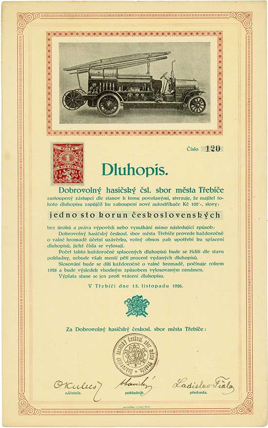 Dobrovolny hasicsky ceskosl. sbor mesta Trebice (Freiwillige Feuerwehr Trebitsch)