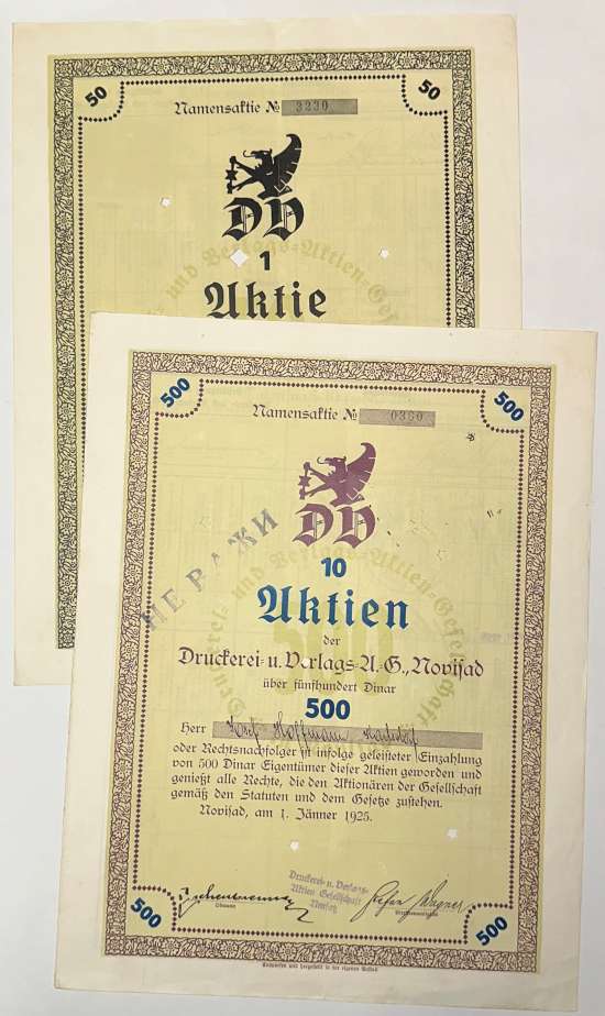 Druckerei- u. Verlag-A.-G., Novisad [2 Stück]