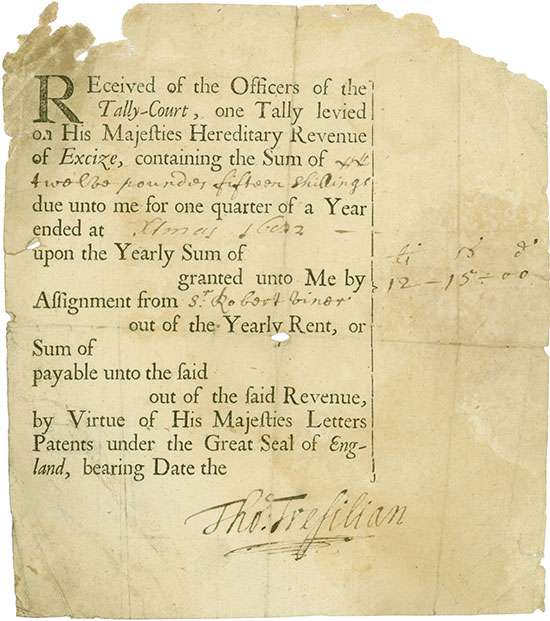 England - Exchequer Receipt