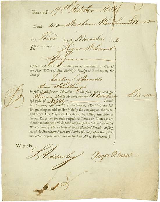 England - Exchequer Receipt