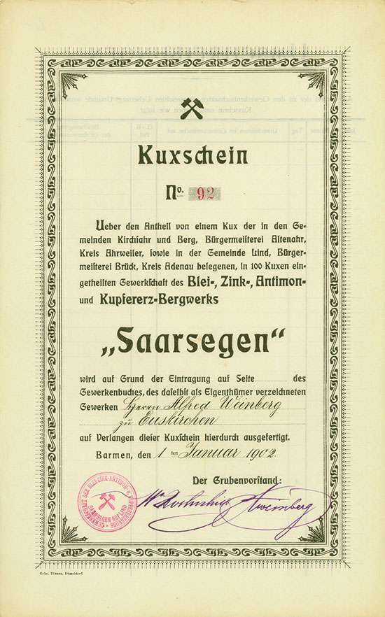 Gewerkschaft des Blei-, Zink-, Antimon- und Kupfererz-Bergwerks 